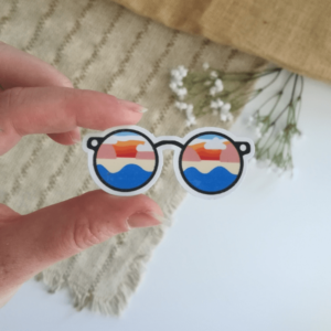 Sticker autocollant lunette de plage good vibes