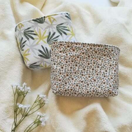 Panière de rangement en tissu pour coton nettoyant visage