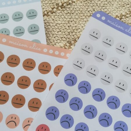 Planche de sticker smiley pour mood tracker