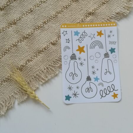 Feuille de stickers autocollants suspendu one line