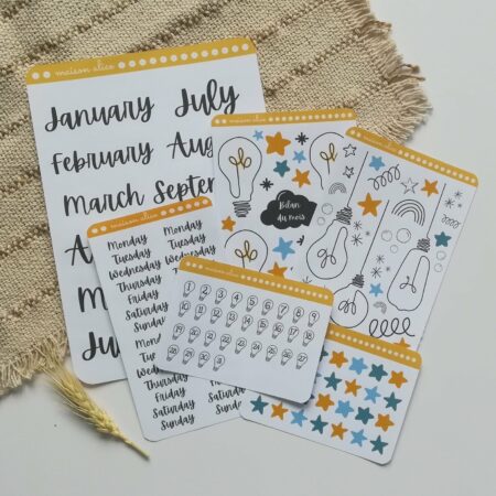 Set mensuel de sticker one line